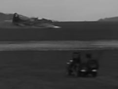 B-17 One-Wheel Landing 1944